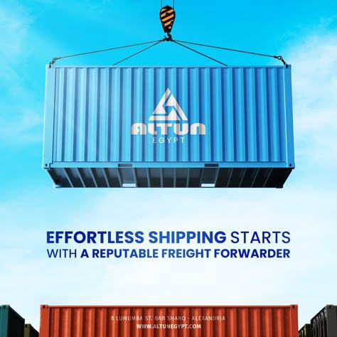 shipping container on port for social media Freight Forwarding Creative Ads, Shipping And Logistics Creative Ads, Shipping Social Media Design, Shipping Ads, Logistics Design Creative, Logistics Design, Design For Social Media, Shipping Design, New Year Post