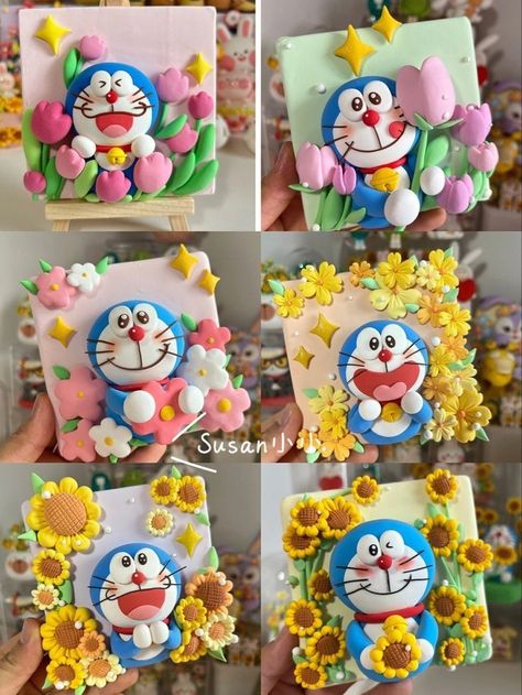 Clay Crafts For Kids, Polymer Clay Flower Jewelry, Tanah Liat, Clay Diy Projects, Polymer Clay Diy, Diy Paper Crafts Decoration, Cute Polymer Clay, Polymer Clay Dolls, Art Dolls Handmade