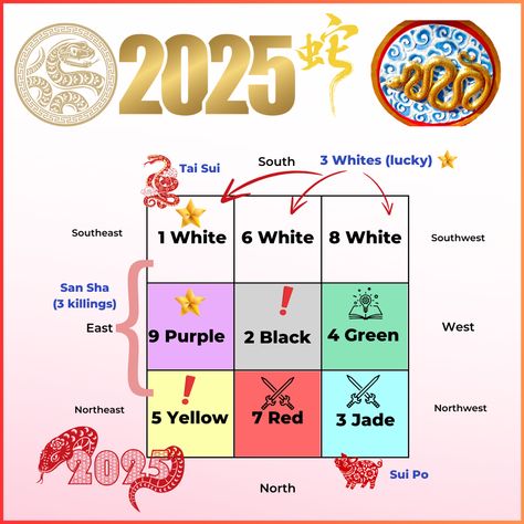 The 2025 year of the snake Flying Star Feng Shui and afflictions Feng Shui Chart, Feng Shui Basics, Feng Shui Elements, Feng Shui Art, Feng Shui Tips, Year Of The Snake, Fortune Telling, Blog Planner, Under The Influence