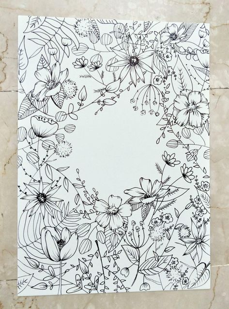 Floral Illustration: Composition Meets Negative Space | Skillshare Projects Floral Composition Illustration, Flower Line Drawing Pattern, Floral Composition Drawing, Floral Designs Drawing, Floral Background Drawing, Floral Sketch Drawing, Negative Space Flower, Floral Art Drawing, Flowers Line Drawing