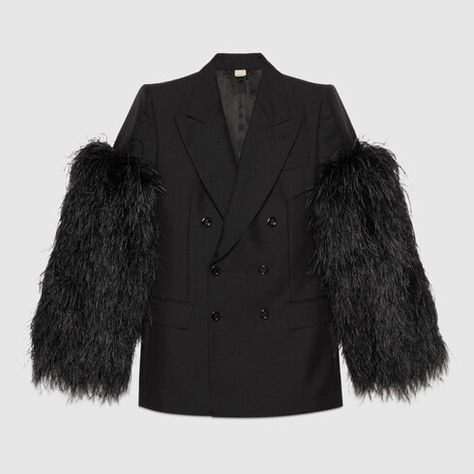 Harry Styles Gucci, Gucci Shop, Mens Formal Wear, Evening Jackets, Breasted Blazer, Double Breasted Blazer, Black Blazers, Black Booties, Wool Jacket