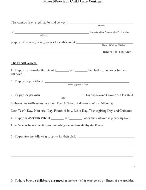 Free Daycare Contract Forms Daycare Contract In Home, Daycare Contract Forms, Daycare Printables Forms, Home Daycare Forms, Babysitter Printable, Toddler Activities Daycare, Daycare Printables, Daycare Contract, Infant Toddler Classroom