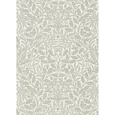 Morris & Co. Pure Acorn 33' L x 20.5" W Smooth Wallpaper Roll | Perigold Monotone Wallpaper, Acorn Wallpaper, Grey Floral Wallpaper, Printing Blocks, Corner Sofa Chaise, Beige Living Rooms, Hand Printing, Fruit Wallpaper, Furniture Design Living Room