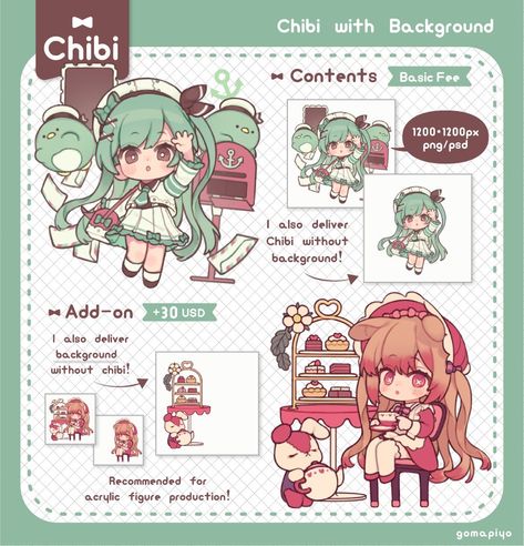 Chibi Keychain Pose, Character Card Design, Commission Sheet Reference, Commission Sheet, Chibi Commission, Chibi Body, Oc Drawings, Artist Alley, Learning Graphic Design