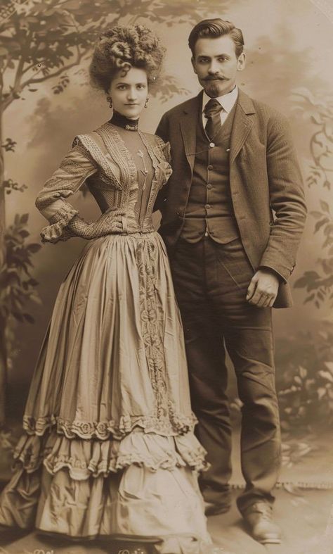 Victorian Couple Photography, Free Victorian Printables, 1880 Hairstyles, 1890 Decor, Uppermoon Oc, 1890s Aesthetic, 1895 Fashion, 1906 Fashion, Victorian Royalty