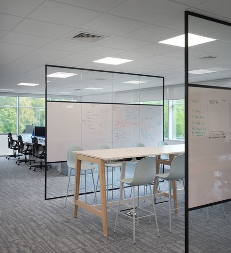 Central Brainstorming 🧠  Check out this drywipe hanging feature, promoting creativity & ideas in the heart of the office, perfect for the centre of any space. Brainstorming Room, Waffle Ceiling, Bleacher Seating, Innovative Office, Tiny Office, Flexible Furniture, Creativity Ideas, Office Fit Out, Office Solutions