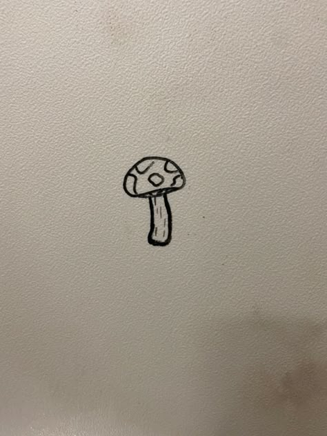 Stick And Poke Mushroom Tattoo, Stick And Poke Tattoo Line Art, Stick N Poke Mushroom, Ankle Tattoo Mushroom, Toadstool Mushroom Tattoo, Simple Tattoos Mushroom, Mushroom Tattoo Aesthetic, Mushroom Simple Tattoo, Simple Shroom Tattoo