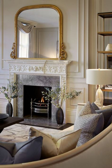 Full refurbishment and restoration of this 7,100 sq ft Grade II listed townhouse with connecting mews house in the heart of Belgravia, including pool, gym and cinema. Full design of every interior architectural detail and finish including two outside spaces, and bespoke furnishing and styling throughout. Laura Hammett, French Living Rooms, Interior Design Per La Casa, Lounge Design, Luxury Interiors, Design Del Prodotto, Dream House Interior, Contemporary Living Room, A Living Room