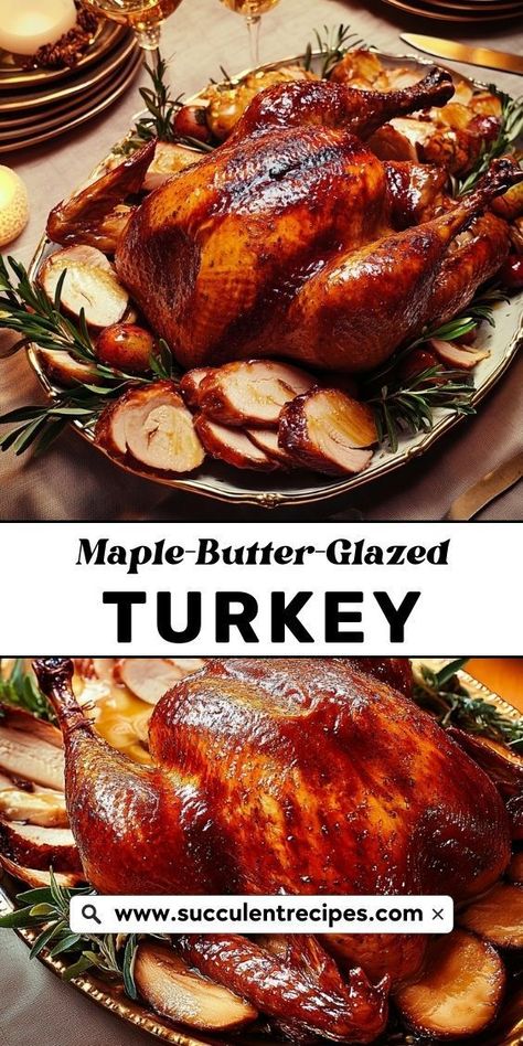 Discover the secret to a perfectly roasted turkey with this Maple-Butter-Glazed recipe! Bursting with flavor, this dish will become a holiday favorite for your family and friends. Oven Roasted Turkey Recipes Thanksgiving, Juicy Turkey Recipes Thanksgiving, Glazed Turkey Thanksgiving, Glaze For Turkey, Marinate Turkey, Brown Sugar Turkey, Roasted Turkey Recipes, Roast Turkey Recipes Thanksgiving, Holiday Turkey Recipes