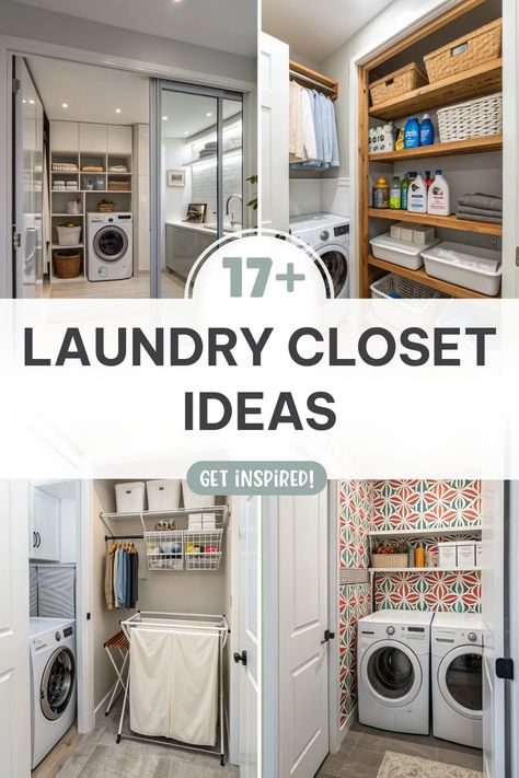 Click for More ➡️ | Save for Later ❤️ | Laundry Closet Ideas: Transform your space with hidden features, stylish bins, and vibrant colors. Laundry Room In Cupboard, Linen Closet Laundry Room, Laundry And Linen Closet Combo, Laundry Room In Closet Ideas, Laundry Hamper In Bathroom, Hamper In Bathroom, Laundry Room Closet Organization, Pull Out Laundry Hamper, Closet Laundry Rooms