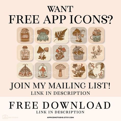 Ios App Icons Mushroom Instant Download Fungi iPhone Icons Autumn Ios 14 Fall Aesthetic Mushrooms App Cover, Social Highlight Icons, 220918 - Etsy UK Mushroom App Icons, Autumn Ios, Gremlin Core, Aesthetic Mushrooms, Bitmoji App, Aesthetic Tech, Wallpaper Theme, Desktop Themes, Stylist Tattoos