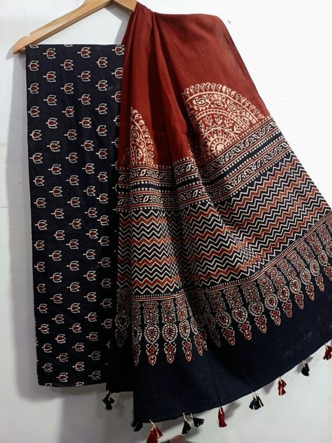 *Natural Dyed* *Ajrakh Handblock Printed Cotton Red &Black 2 piece Suit *Top-2.50 Mtr* *Width-45 inches* *Dupatta-2.50 Mtr* *Width-36 inches* *Fabric type-Cotton* *Price.1799/ #dfeminineshoppeestore DM for orders!!!!!!!. Dr Neeta sharma -8827366281 Ajrak Print, 2 Piece Suit, Indian Aesthetic, Dress Patterns, Block Print, Printed Cotton, 2 Piece, Print Dress, Weaving