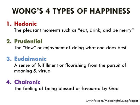 Wong's 4 types of happiness Hedonic Eating, Orphic Meaning, The Architecture Of Happiness, Happy Soul Quotes, In Pursuit Of Happiness, Phlegmatic Personality, Dr Joseph Murphy Affirmations, Enjoying Life Quotes, Happy Quotes Positive