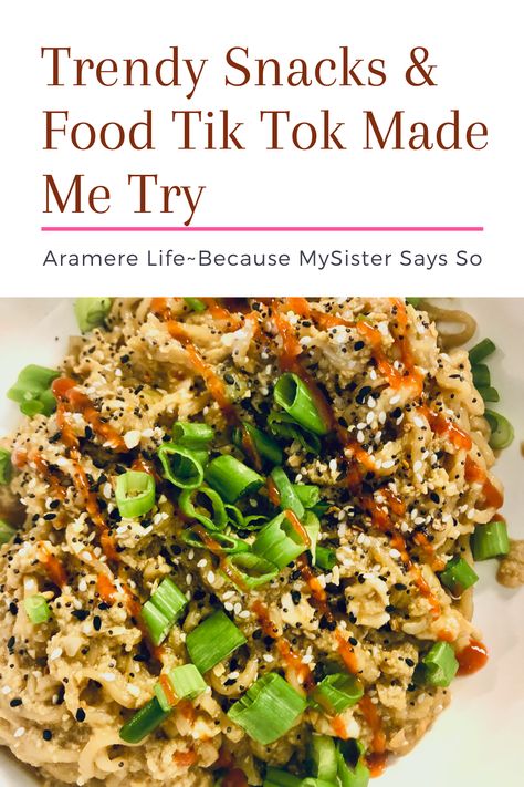 pin links to an article featuring trendy recipes that tik tok made me try Viral Tik Tok Ramen Recipe, Easy Tik Tok Dinner Recipes, Tik Tok Lunch Recipes, Tik Tok Snack Recipes, Trendy Food 2023, Best Tik Tok Recipes, Tik Tok Ramen Noodle Recipes, Trending Recipes 2023, Til Tok Recipes