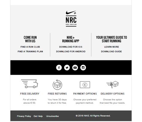 Nice footer design from Nike Email Footer Design Inspiration, Footer Design Inspiration, Email Footer Design, Email Footer, Mailing Design, Website Ads, Email Layout, Email Marketing Inspiration, Footer Design