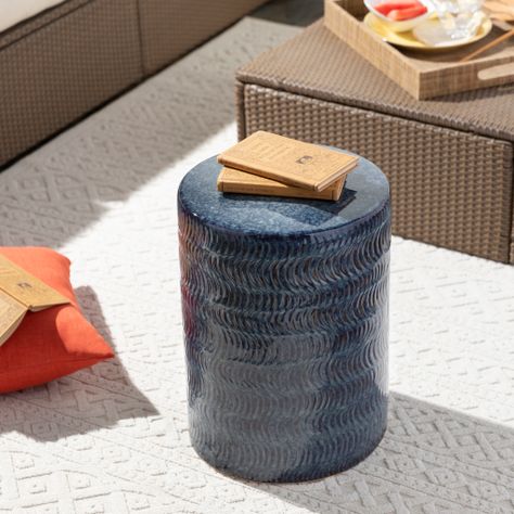 FAH-001 - Surya | Rugs, Lighting, Pillows, Wall Decor, Accent Furniture, Decorative Accents, Throws, Bedding Ceramic Garden Stools, Ceramic Stool, Ceramic Garden, Earthy Aesthetic, Round Accent Table, Outdoor Accent Table, Outdoor Stools, Surya Rugs, Outdoor Accents