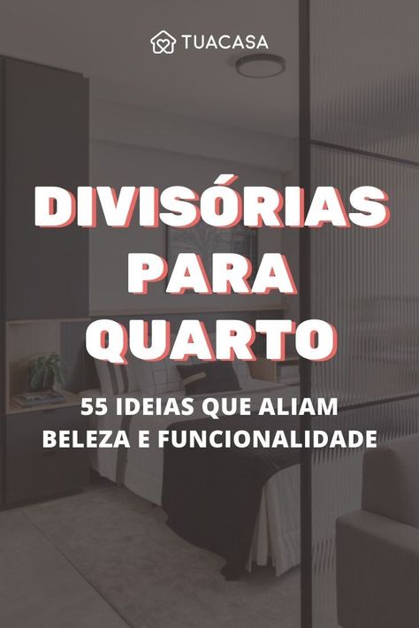 Divisórias para quarto: 55 ideias que aliam beleza e funcionalidade! #divisoria #quarto #decoração #casa #dicas Home Office, Divider, Room Divider, New Homes, Loft, Design