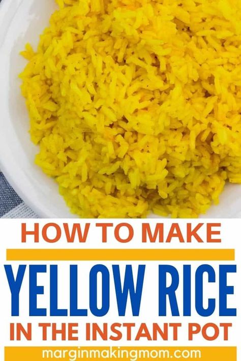 Yes, you can make your favorite packaged yellow saffron rice in the Instant Pot! Whether it's Mahatma or Vigo, find out how to make yellow rice with your pressure cooker and save time on dinner tonight! Easy Yellow Rice, Yellow Rice Recipe, Chicken And Yellow Rice, Yellow Rice Recipes, Ecuadorian Food, Rice Side Dish Recipes, Rice Side, Rice Side Dishes, Yellow Rice