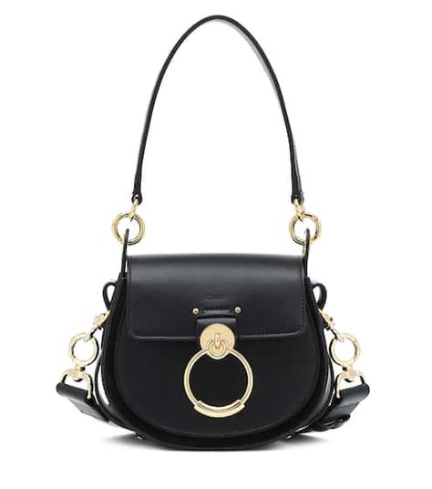 Black leather crossbody bag