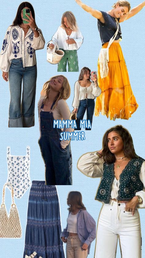 Mama Mia Style, Mamma Mia Inspired Outfits, Mama Mia Outfits, Mama Mia Aesthetic, Mamma Mia Outfits, Mia Outfits, Abba Outfits, 20th Bday, Everyday Fits