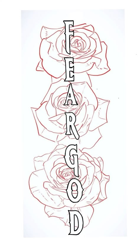 Fear God Leg Tattoo, Fear God Forearm Tattoo, Simple Half Sleeve Tattoos For Women, Leg Tattoo Men Stencil, Fear God Tattoo Stencil, Tattoo Stencil Outline Men, Fear God Tattoo Men, Roses Tattoo Stencil, Fear God Tattoo