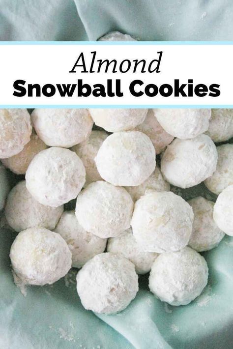 Mexican Snowball Cookies, Almond Ball Cookies, Almond Wedding Cookies, Almond Cookies Recipes, Almond Snowball Cookies, Butterball Cookies, Mexican Wedding Cookies Recipes, Russian Tea Cookies, Wedding Cookies Recipe