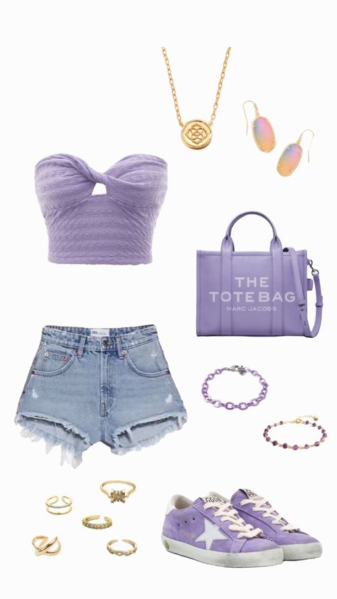 #outfitinspo #purple #preppy #summer #casual #fashion #outfitshuffles #outfit Sahel Outfit, Purple Outfits Summer, Purple Top Outfit Aesthetic, Purple Beach Outfit, Purple Outfit Ideas Casual, Purple Summer Outfits, Cute Purple Outfits, Euphoria Aesthetic Outfits, Purple And White Outfit