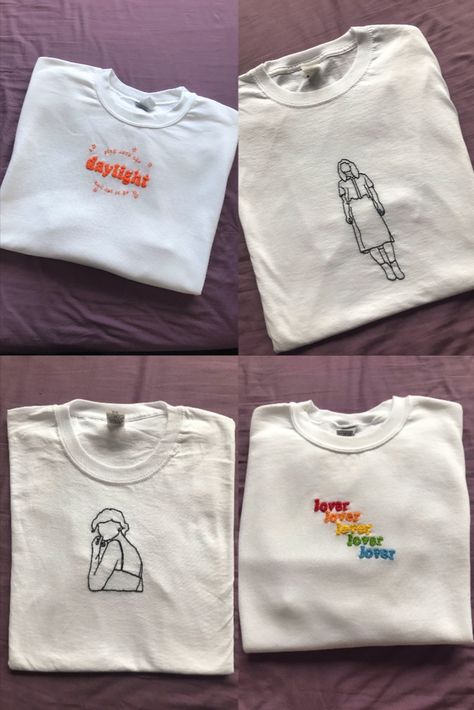 hi! i hand embroider taylor swift designs on tshirts, sweatshirts and more Taylor Swift Embroidered Shirt, Embroidery Taylor Swift Shirt, Taylor Swift Embroidery Designs, Taylor Swift Tshirt Ideas Diy, Taylor Swift Embroidery Ideas, Taylor Swift Tshirt Ideas, Taylor Swift Embroidery, Taylor Swift Tshirt, Diy Embroidery Shirt