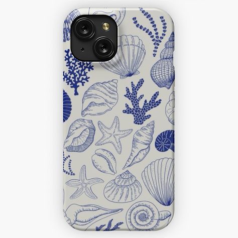 Get my art printed on awesome products. Support me at Redbubble #RBandME: https://www.redbubble.com/i/iphone-case/Navy-Blue-Seashells-Design-by-avastravels/157017299.NK0VL?asc=u Phone Cases Blue, Blue Iphone Case, Preppy Iphone Case, Yellow Iphone Case, Preppy Phone Case, Red Iphone Case, Summer Phone Cases, Green Iphone Case, Blue Phone Case