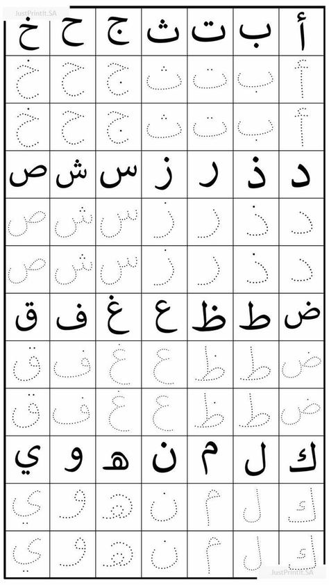 Arabic Worksheets Activities, Learning Arabic For Beginners, Handwriting Worksheets For Kids, Alphabet Letter Worksheets, Letter Recognition Worksheets, Alphabet Writing Practice, Writing Practice Sheets, Arabic Alphabet Letters, Writing Practice Worksheets