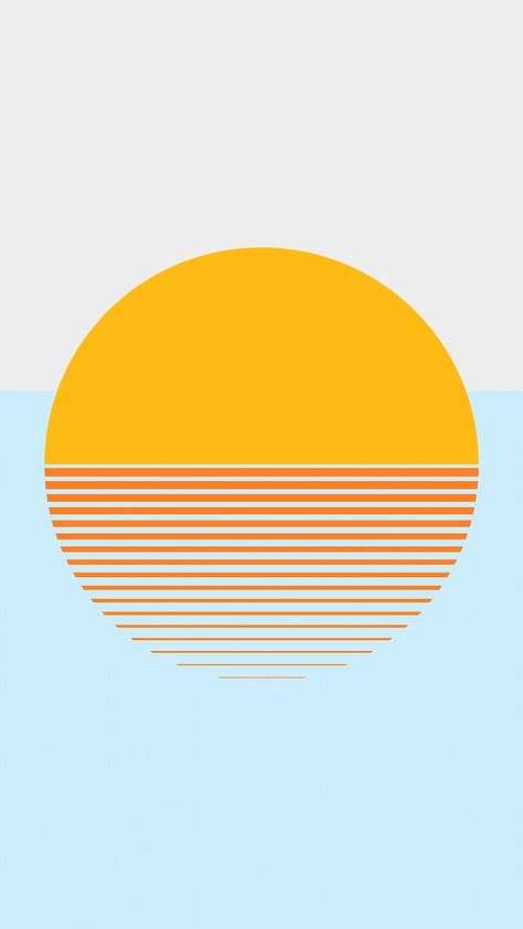 Aesthetic Mobile Wallpaper, Sunset Minimalist, Aesthetic Mobile, Sunset Illustration, Mural Inspiration, Sunset Graphic, Soda Stereo, Sun Illustration, Geometric Pattern Design