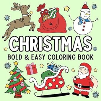 Christmas Bold and Easy Coloring Book Coloring Book Christmas, Christmas Coloring Book, Easy Books, Book Christmas, Easy Coloring, Christmas Coloring Books, Charming Christmas, Jolly Santa, Seasons Art