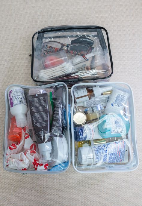 Packing Toiletries For Travel, Toiletry Bag Essentials, Travel Skincare Essentials, Toiletries List, Packing Toiletries, Tsa Approved Toiletries, Dressed For My Day, Travel Size Items, Travel Skincare