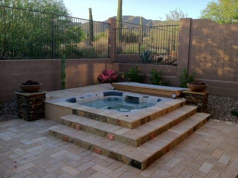 Above Ground Jacuzzi Ideas, Backyard Spa, Kleiner Pool Design, Hot Tub Landscaping, Hot Tub Swim Spa, Hot Tub Surround, Hot Tub Designs, Hot Tub Patio, Swimming Pool Decks