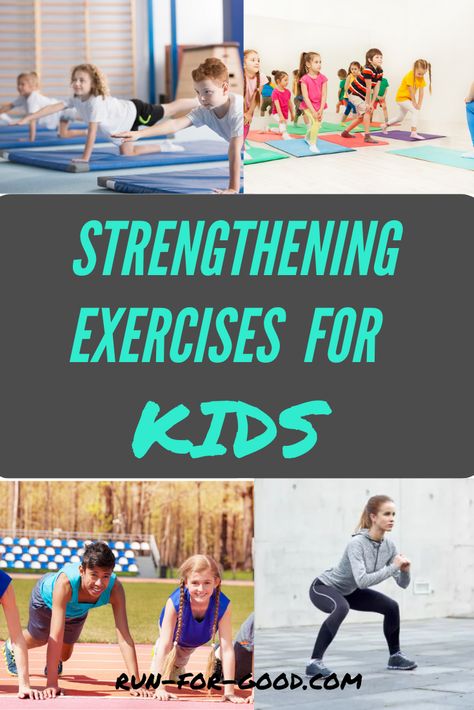 Strengthening exercises can help kids improve performance and avoid injury. Here are strengthening exercises for kids, with no equipment needed. #kidsexercise #kidsfitness #kidsstrengthening Kids Fitness Workouts, Agility Training For Kids, Agility Workouts For Kids, Crossfit Kids Workouts, Fun Exercises For Kids, Kid Workout Routine, Workouts For Kids, Bird Dog Exercise, Kids Exercise Activities