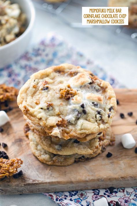 Cornflake Crunch, Cornflake Chocolate, Chocolate Chip Marshmallow Cookies, Chocolate Marshmallow Cookies, Cornflake Cookies, Momofuku Milk Bar, Marshmallow Cookies, Malted Milk, Milk Bar