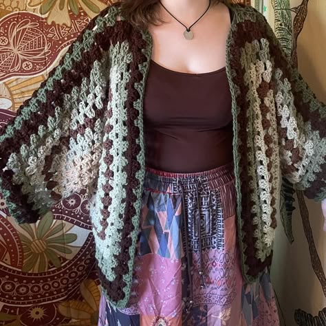 Cottagecore crochet oversized hexagon cardigan, fits... - Depop Oversized Outfit Aesthetic, Hexi Cardigan, Aesthetic Plus Size, Hexagon Cardigan, Cottagecore Crochet, Free Crochet Sweater, Cardigan Fits, Crochet Sweater Pattern, Oversized Outfit