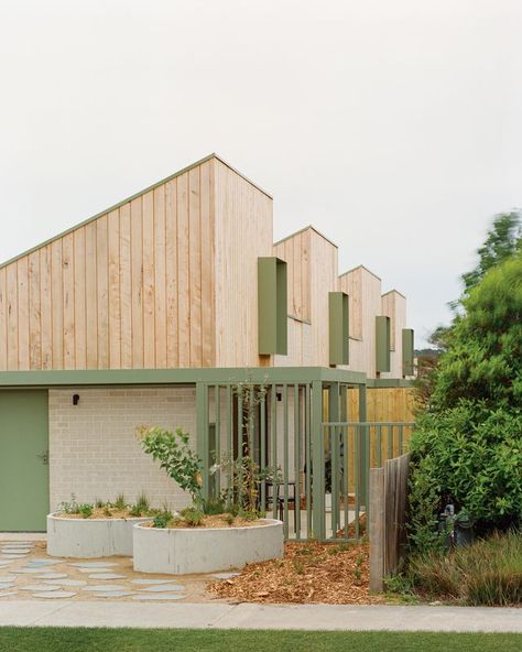 Humble, but potent: WPI Older Women’s Housing Project | ArchitectureAU Modern Bedroom Wall, Studio Bright, Brick Cladding, Bedroom Wall Designs, Wall Designs, Social Housing, Australian Homes, Affordable Housing, Wooden House