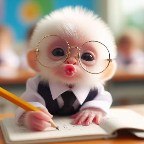 Funny Monkey Pictures, Cute Monkey Pictures, Tiny Monkey, Monkey Pictures, Monkey Design, Cute Fantasy Creatures, Monkeys Funny, Cute Monkey