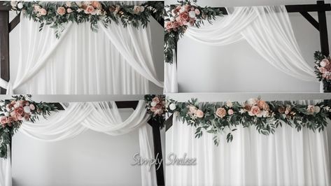 Diy, how to, tutorial, Decor, bridal, floral, elegant Diy Wedding Arch Flowers, Bridal Arch, Archway Decor, Draping Wedding, Diy Wedding Arch, Drape Fabric, Fabric Draping, Arch Decor, Diy Wedding Backdrop