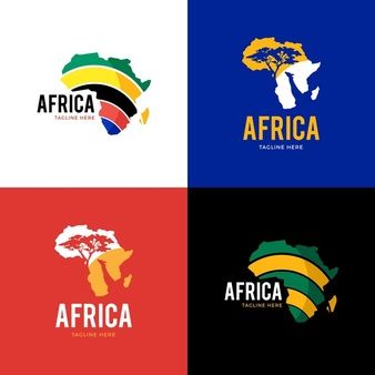 Free Vector | African logo templates set Africa Logo Design Creative, Africa Logo Design, Africa Logo, African Logo, Charity Branding, Black Love Artwork, Logo Lion, Africa Design, Conference Branding