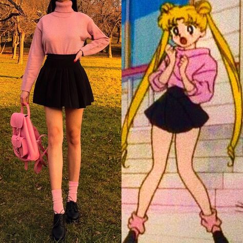 Sailor Moon Outfit, Sailor Moon Fashion, Sailor Moon Cosplay, Character Inspired Outfits, Anime Inspired Outfits, Casual Cosplay, K Fashion, Grunge Look, Inspired Outfits