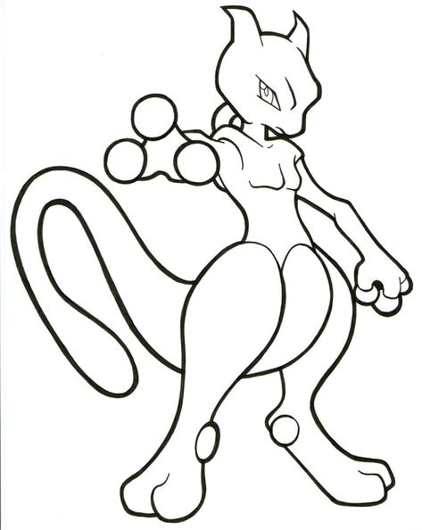 Mewtwo Lineart #150 by ArticWolfSpirit on DeviantArt Mewtwo Drawing, Pokemon Line Art, Mewtwo Tattoo, Printable Pokemon Coloring Pages, Tattoes Idea, Mew Two, Pokémon Drawing, 3d Pen Stencils, Mewtwo Pokemon