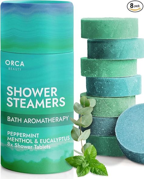 Amazon.com: Shower Steamers (8 Pack) - Eucalyptus Shower Steamers Aromatherapy Shower Steamer - Eucalyptus Shower Bombs Aromatherapy, Shower Tablets, Eucalyptus Shower Steamer, Shower Steamers Menthol : Beauty & Personal Care Eucalyptus Shower Steamers, Shower Tabs, Shower Upgrade, Shower Interior, Gifts From Amazon, Sale Marketing, Bathroom Finds, Girly Essentials, Amazon Woman