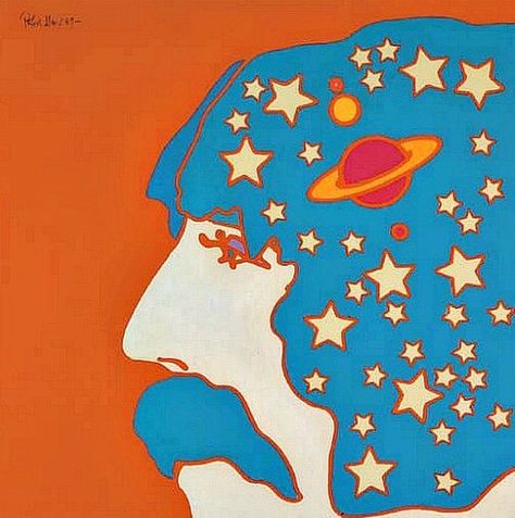 #groovy #art #hippie #cosmo #boho #cosmos #cosmic #saturn #stars Peter Max Art, James Rosenquist, 60s Art, Claes Oldenburg, Peter Max, Jasper Johns, Roy Lichtenstein, Poster Retro, Arte Popular