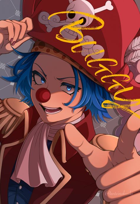 One Piece Shanks X Buggy, Blue Hair Blue Eyes, Star Clown, Shanks And Buggy, Mihawk Shanks, Buggy X Shanks, Doflamingo Crocodile, One Piece Buggy, Buggy One Piece