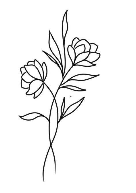 Flower Line Drawing Simple, Flowers Drawing Easy, Flower Design Drawing, Simple Flower Drawing, Doodle Art Flowers, Simple Flower Design, Tattoo Henna, Flower Line Drawings, Flower Drawing Design