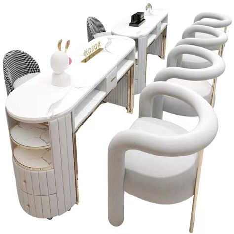 Nails Table, Nail Tables, Video Nail, Tech Desk, Ideas Negocios, Manicure Chair, Pedicure Station, Nail Desk, Nail Table