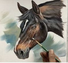 How To Paint A Horse Acrylic, Horse Painting Tutorial, Music Painting Ideas, Black Horse Painting, Acrylic Horse Painting, Horse Sketch Art, Horse Acrylic Painting, Horse Paintings Acrylic, Horse Head Drawing