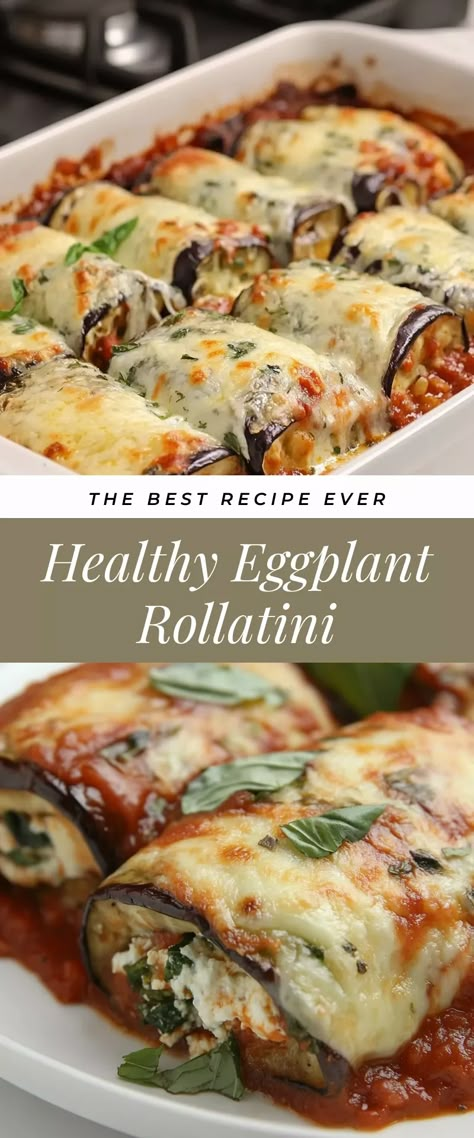 Image for Healthy Eggplant Rollatini Baked Eggplant With Savory Meat Filling, Eggplant Rollatini Recipe Healthy, Eggplant Lunch Ideas, Healthy Dinner Ideas For Family Low Carb, Eggplant Dinner Ideas, Eggplant Crockpot Recipes, Eggplant Tomato Recipes, Healthy Meals For A Crowd, Eggplant Lasagna With Meat